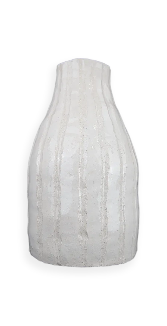 Vaso a righe bianche